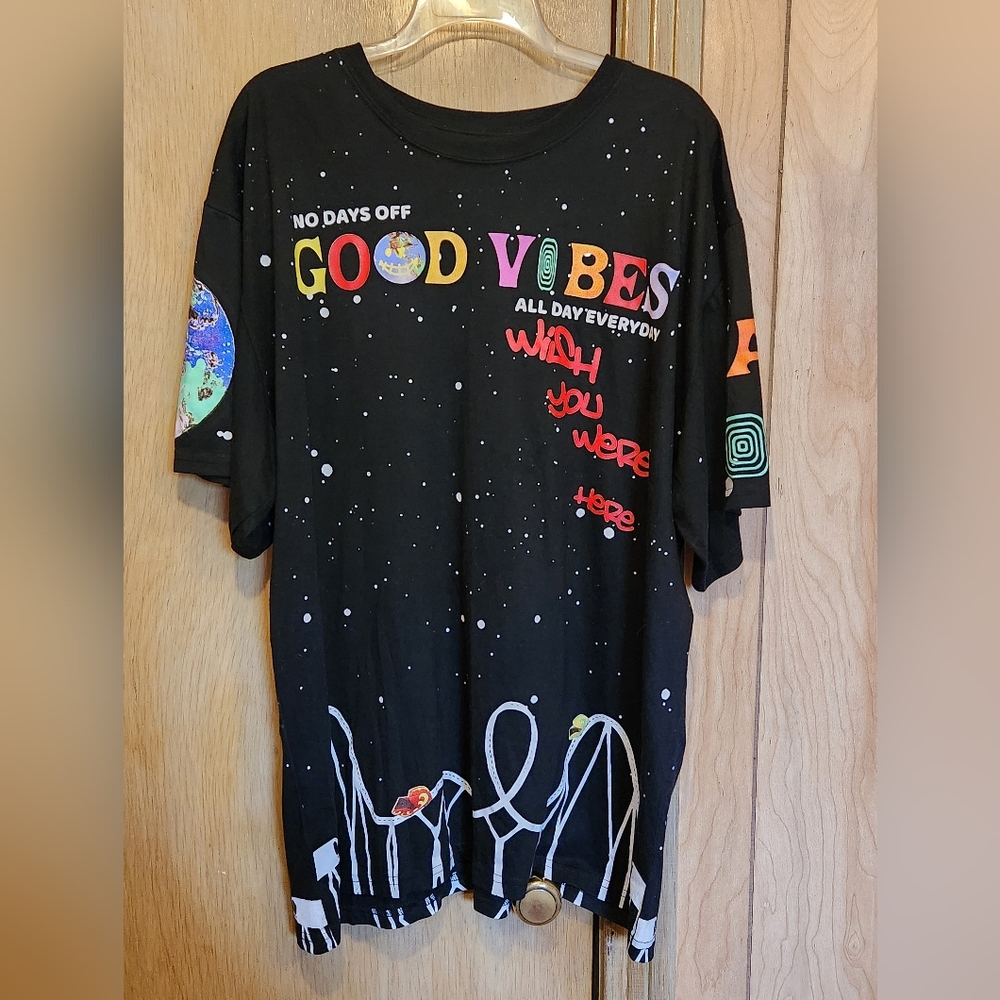 Fresh Laundry "Good Vibes" Graphic T-Shirt Mens 2XL Rollercoaster Beast Mode